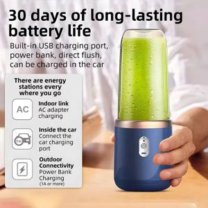 USB 개인용 미니 주서기 휴대용 핸드헬드 여행용 블렌더 싱글 더블 컵 포함 물병용