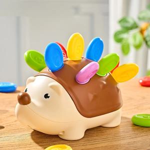 숫자 매칭과 조립 기능이 있는 고슴도치 인형이 포함된 어린이 교육용 퍼즐 장난감