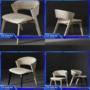 럭셔리 이탈리아 스타일 원목 식탁 의자 모던 미니멀리스트 등받이 의자 가정 호텔 카페 프리미엄 빌라 가죽 의자