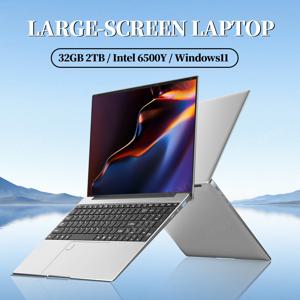LENO 15.6인치 노트북 대형 화면 32GB RAM 2TB SSD 인텔 6500Y 오피스 윈도우11 노트북 5000mAh 게이머 PC 백라이트 지문 인식 기능