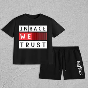 남성 세트 2025 여름 남성 정장 크루넥 남성 의류 세트 그래픽 스포츠 정장 남성용 프린트 축구복