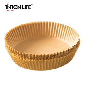 50/100Pcs 에어 프라이어 일회용 종이 라이너 비 스틱 바베큐 플레이트 16cm 에어 프라이어 마이크로 웨이브 용 라운드 오븐 팬 패드