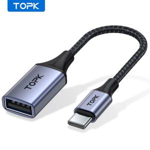 TOPK USB C-USB A 어댑터, OTG 케이블, C타입 수-USB 3.0 2.0 암 케이블, 맥북 프로 삼성용