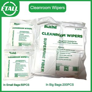 KAISI 50pcs 200pcs 정전기 방지 LCD 청소 천 9*9 보풀 없는 폴리에스테르 클린룸 먼지 없는 천 전화 LCD 화면 수리 도구