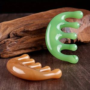 두피 및 경락, 경혈 큰 치아 머리 전신 근육 도구 휴대용 SmallComb 용 수지 5 치아 경락 마사지 빗