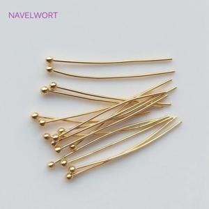 16-50mm 18K 골드 도금 볼 헤드 핀 액세서리 고품질 황동 금속 헤드 핀 용품 보석 결과 도매 만들기