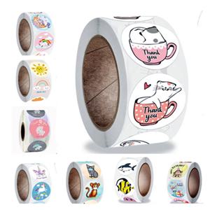 아이들을위한 500 고양이 스티커 Kawaii 만화 학생 선물 포장 인감 크리스마스 DIY 학교 문구 장식 용품