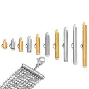 20pcs 스테인레스 스틸 크림프 엔드 캡 슬라이더 걸쇠 버클 튜브 커넥터 DIY 팔찌 쥬얼리 액세서리 만들기 결과