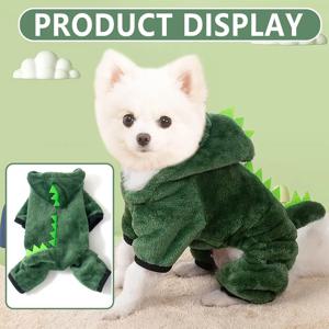 가을과 겨울 공룡 의류 면 애완 동물 풀오버, 동물 테마 강아지와 새끼 고양이 의류, 작은 고양이와 개에게 적합한 귀엽고 부드러운 애완 동물 의류