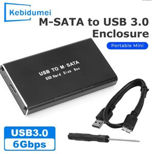 mSATA to USB 3.0 SSD 케이스 인클로저 미니 SATA USB 어댑터 외장형 솔리드 스테이트 디스크 박스 PC 노트북용 30x50 mSATA 하드 디스크