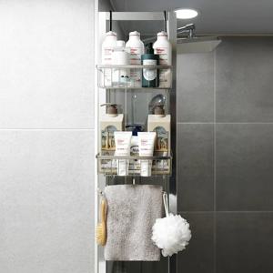 노바리빙 스테인레스 다용도 걸이형 욕실선반 샤워부스 파티션 화장실 공간 활용 일체형 2단
