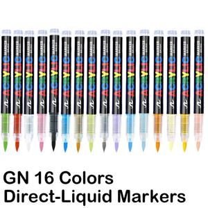 광나 16색 직액형 아크릴 페인트 펜 브러쉬 마커 펜, 암석 페인팅, 돌, 세라믹 DIY 미술 용품, 문구류