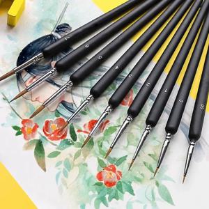 4/5/11개 미니어처 훅 라인 펜 아트 페인팅 브러쉬, 초극세사 부드러운 핸드 페인팅 00000 브러쉬 (구아슈, 수채화, 유화용)