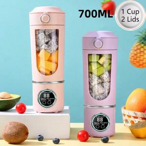 쉐이크 스무디를위한 새로운 휴대용 주스 메이커 블렌더 700ML 여러 색상 12 블레이드 빠른 혼합 2 In 1 블렌더 병 Juicer