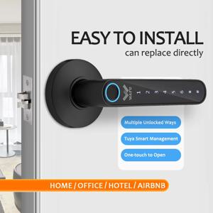 팬텀 비밀번호 지문 무료 Tuya 스마트 관리 APP HandleDoor Lock for Home Office Hotel로 여러 잠금 해제 방법