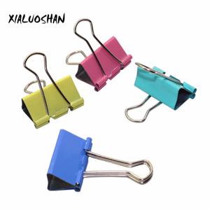 12Pcs 긴 꼬리 바인더 클립 다채로운 금속 파일 클립 25mm 32mm 종이 바인더 사무실 학교 책상 주최자 편지지 폴더