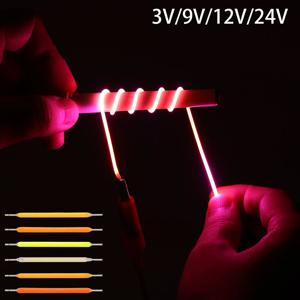2mm 유연한 LED 필라멘트 3V/12V/24V DIY 에디슨 전구 1200mm 600mm 30mm 보라색 핑크 블루 레드 따뜻한 화이트