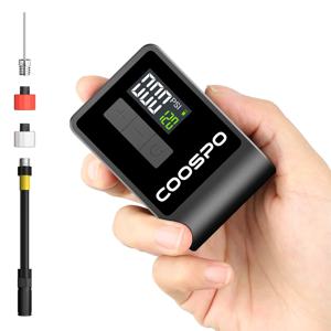 COOSPO 미니 전기 공기 펌프 휴대용 디지털 팽창기 120PSI 500mAh MTB 도로 자전거 액세서리 자전거 Schrader Presta 타이어