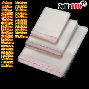 1000-100Pcs OPP 자기 접착제 투명 비닐 봉투 투명 셀로판 가방 쥬얼리 선물 쿠키 캔디 포장에 대 한 셀프 씰링