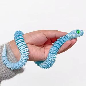 2025 새로운 3D 인쇄 뱀 현실적인 뱀 동상 움직일 수있는 공동 Fidget 장난감 시뮬레이션 뱀 년 책상 장식 동물 모델 선물