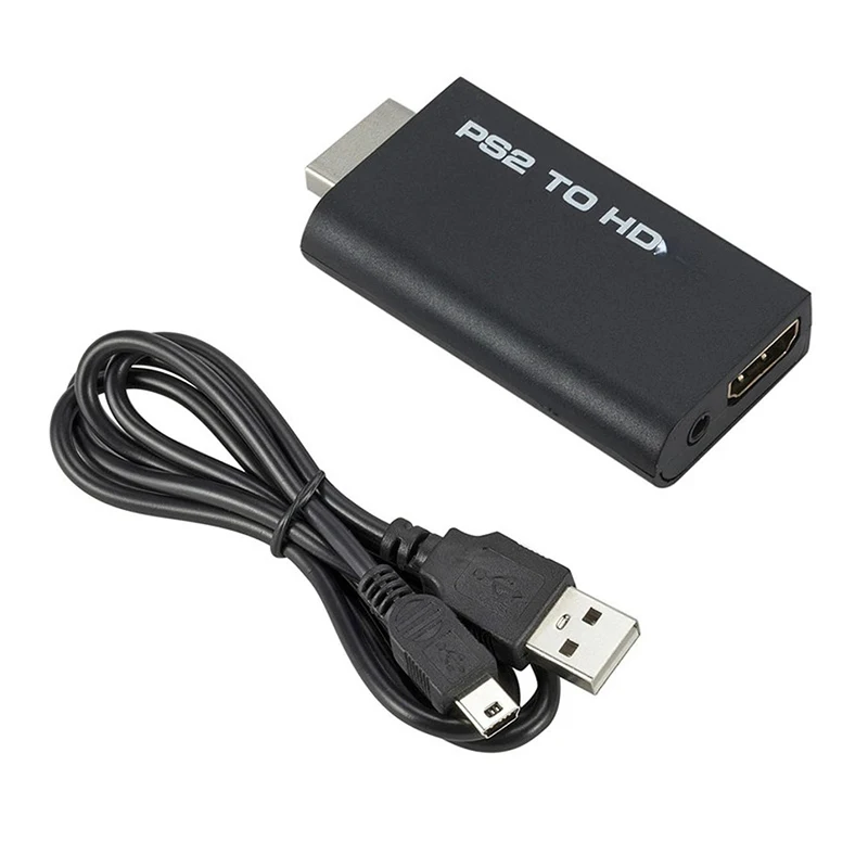 Ps2-Hdmi 호환 호환 변환기 어댑터 오디오 비디오(3.5mm 케이블 포함)는 Pc Ps2 480i 480p 576i 디스플레이 모드를 지원합니다.