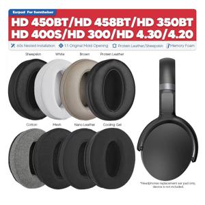 Sennheiser HD 450BT 458BT 300 4.30 4.20 400S 350BT 헤드폰 액세서리 이어 쿠션 메모리 폼 커버용 교체용 이어 패드