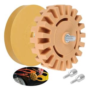 자동차 지우개 휠 접착제 리무버 고무 휠, 부드러운 파워 드릴 어댑터, 페인트 수리 고무 비닐 데칼 제거 도구