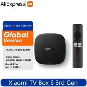 글로벌 버전 샤오미 TV 박스 S 3세대 4K 울트라 HD 2G 32G WiFi BT5.2 구글 TV 캐스트 넷플릭스 스마트 TV 박스 미디어 플레이어