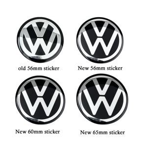 4Pcs 56mm 60mm 65mm 3D 새로운 블랙 실버 자동차 바퀴 스티커 센터 허브 캡 자동차 엠 블 럼 배지 데칼 For VW GTI R-Line