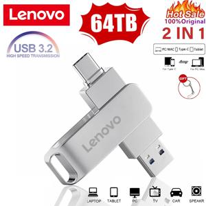 Lenovo 64TB USB3.0 플래시 드라이브 2TB U 디스크 고속 금속 Pendrive 방수 Type-C Memoria 16TB USB 스틱 USB 드라이브 8TB 4TB