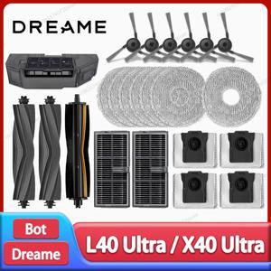 Dreame L40 Ultra / X40 Ultra 진공 청소기 교체 액세서리 메인 사이드 브러시 HEPA 필터 걸레 천 먼지 봉투 예비 부품