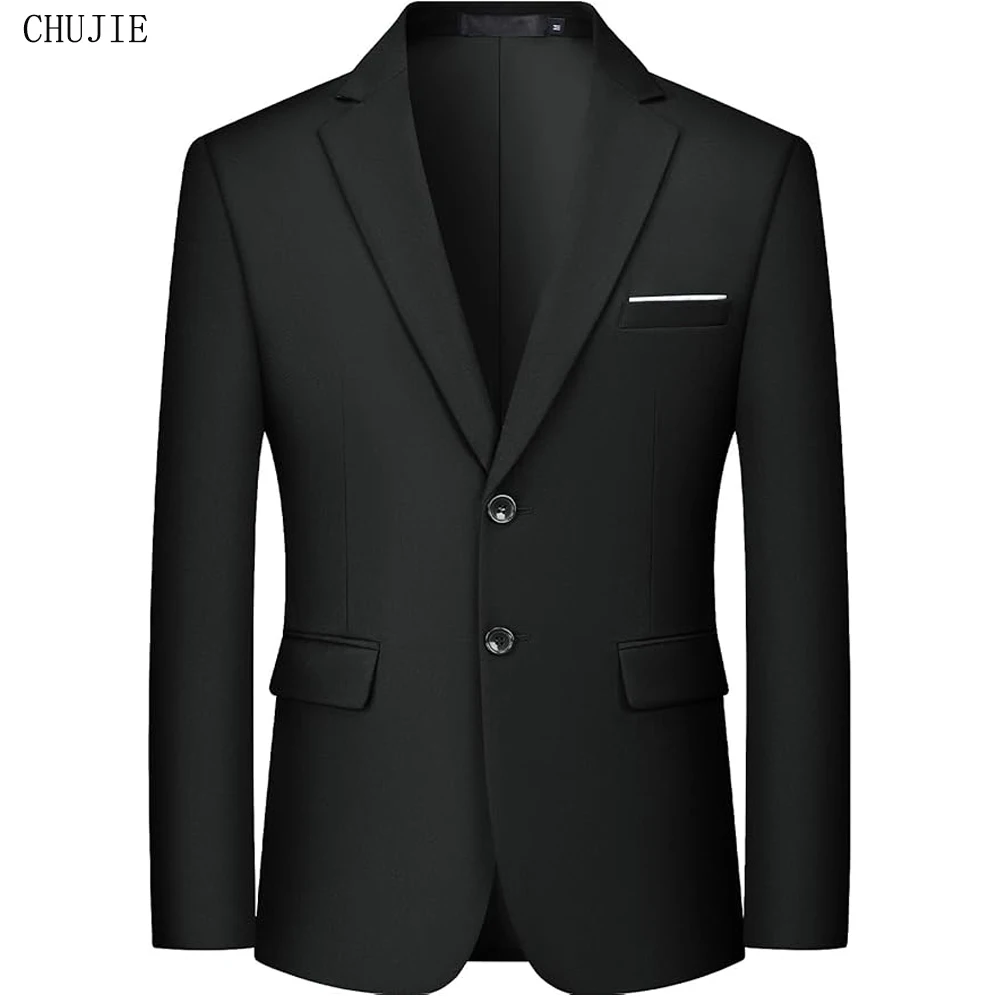 남성 정장 블레이저 수트 재킷 스트레치 원단 오피스룩 웨딩 슬림핏 얇은 2025 남성 캐주얼 스포츠 고품질
