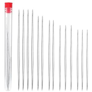 10Pcs 큰 눈 스테인레스 스틸 구슬 바늘 세트 접이식 자수 구슬 바늘 쥬얼리 만들기 도구