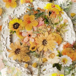 40pcs 빈티지 금박 녹색 잎과 꽃 스티커, 일기, 플래너 및 DIY 공예 스크랩북 용품에 적합