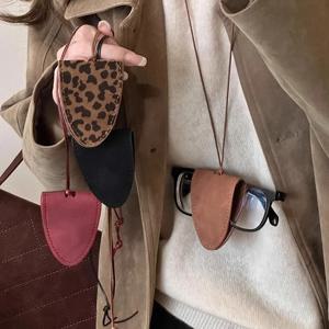 레오파드 안경 보관 가방 펜던트 목걸이 안경 클립 펜던트 내구성 안경 클립 심플 목걸이 파우치