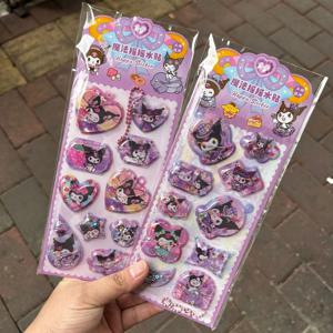 쿠로미 마이멜로디 스티치 스티커 노트 다이어리 핸드북 데코레이션 귀여운 산리오 3D 쉐이크 스티커 학생용 문구