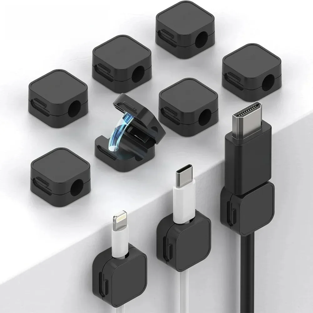 케이블 클램프형 조절식 배선 하네스 고정기. 홈 오피스 및 끈적끈적한 책상 정리 수납 장치에 적합합니다.