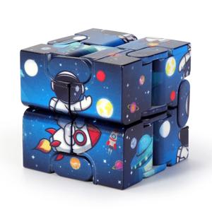 다채로운 무한 다용도 크리스마스 피젯 큐브 다채로운 별이 빛나는 하늘 큐브 및 피젯 핸들 장난감 세트