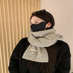 여성용 겨울 2025 신상품 한국 스타일 따뜻한 두꺼운 울 혼방 스카프 학생 패션 넥 워머 스카프
