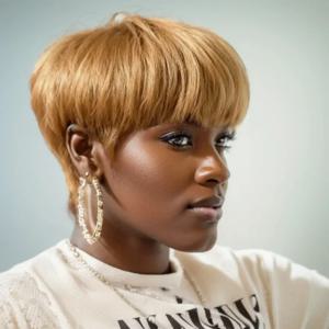 픽시 컷 가발 짧은 인모 가발 풀 머신 메이드 가발 여성용 스트레이트 헤어