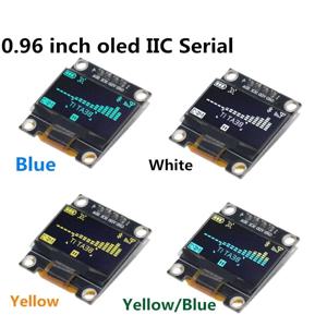 SAMIROB 0.96 인치 OLED SSD1306 화이트/블루/옐로우 128X64 IIC I2C 직렬 디스플레이 모듈 12864 LCD 스크린 보드 아두이노용