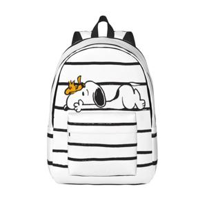 스누피 & 우드스탁 스마일 기글 웃음 백팩 남성 여성 청소년 고등학교 비즈니스 데이팩 노트북 컴퓨터 숄더백