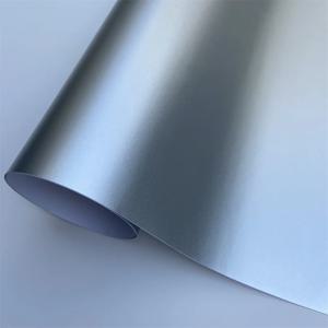 새틴 매트 실버 크롬 비닐 랩 자동차 필름 접착 채널 모터 자동차 랩핑 스티커