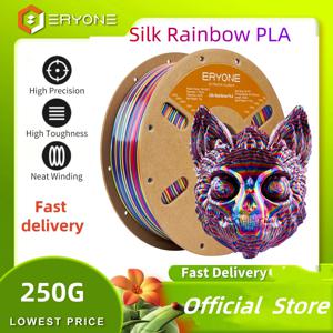 ERYONE 250G PLA 실크 트위스트 레인보우 프리미엄 샤이니 필라멘트 3D 프린트, 멀티컬러, 250g pla 실크 트위스트 레인보우 필라멘트, 250G/스풀