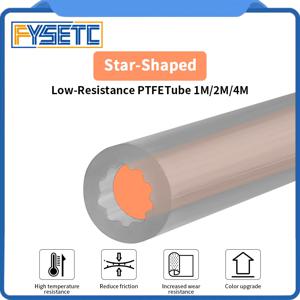 밤부랩, 크리에이티, 보론, 애니큐빅용 별 모양 PTFE 튜브 4mm 외경 저저항 고온 저항 PTFE 튜브