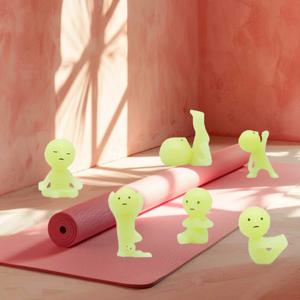 SMISKI 리빙 시리즈 야광 그린 인형 액션 피규어 장식 모델 장난감 팬 어린이 선물