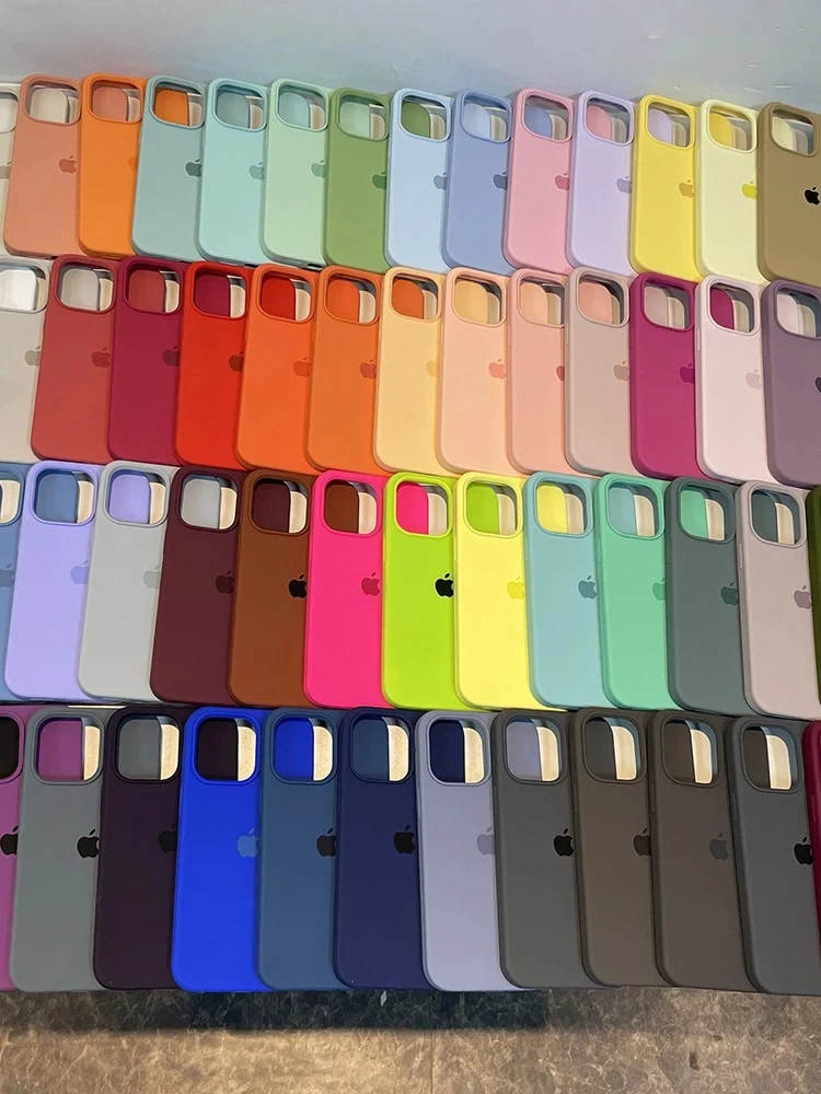 아이폰 13 14 15 16 17 프로용 오리지널 실리콘 케이스 애플 아이폰 16 플러스 11 12 13 14 15 16 17 프로 맥스 케이스용 액체 커버