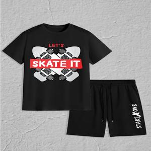 남성 세트 2025 여름 크루넥 신상 남성 세트 의류 세트 남성 의류 세트 스포츠 그래픽 프린트 수트