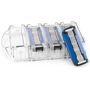 Qshave 블랙 스파이더맨 수동 면도기 미국 블레이드 X5 블레이드(트리머 백 블레이드 포함), 4&8&16 카트리지 선택