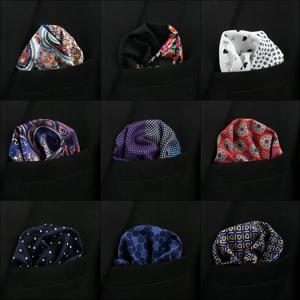 33*33cm 앵커 폴카 도트 페이즐리 꽃 큰 손수건 새틴 남자 Hanky ​​패션 웨딩 파티 포켓 스퀘어 인쇄 액세서리